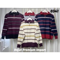 Clara Sweater - Rajut Berkerah Strip
